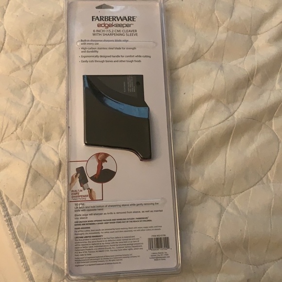 FARBERWARE 6 inches Cleaver with Self Sharpening Sleeve Edge Keeper - Picture 2 of 2